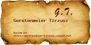 Gerstenmeier Tirzusz névjegykártya
